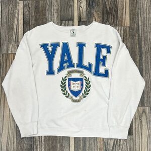🔥🔥 Vintage YALE UNIVERSITY College CREWNECK Pullover Sweatshirt Women’s Lg - G